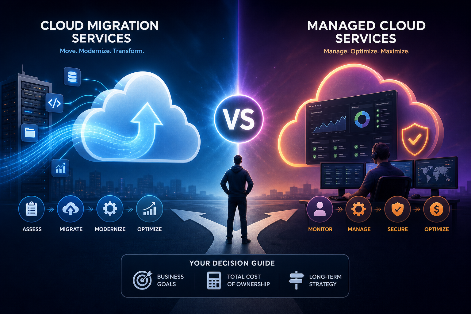 Cloud Migration Services vs Managed Cloud Services: Practical Scenarios, Costs, and Decision Guide